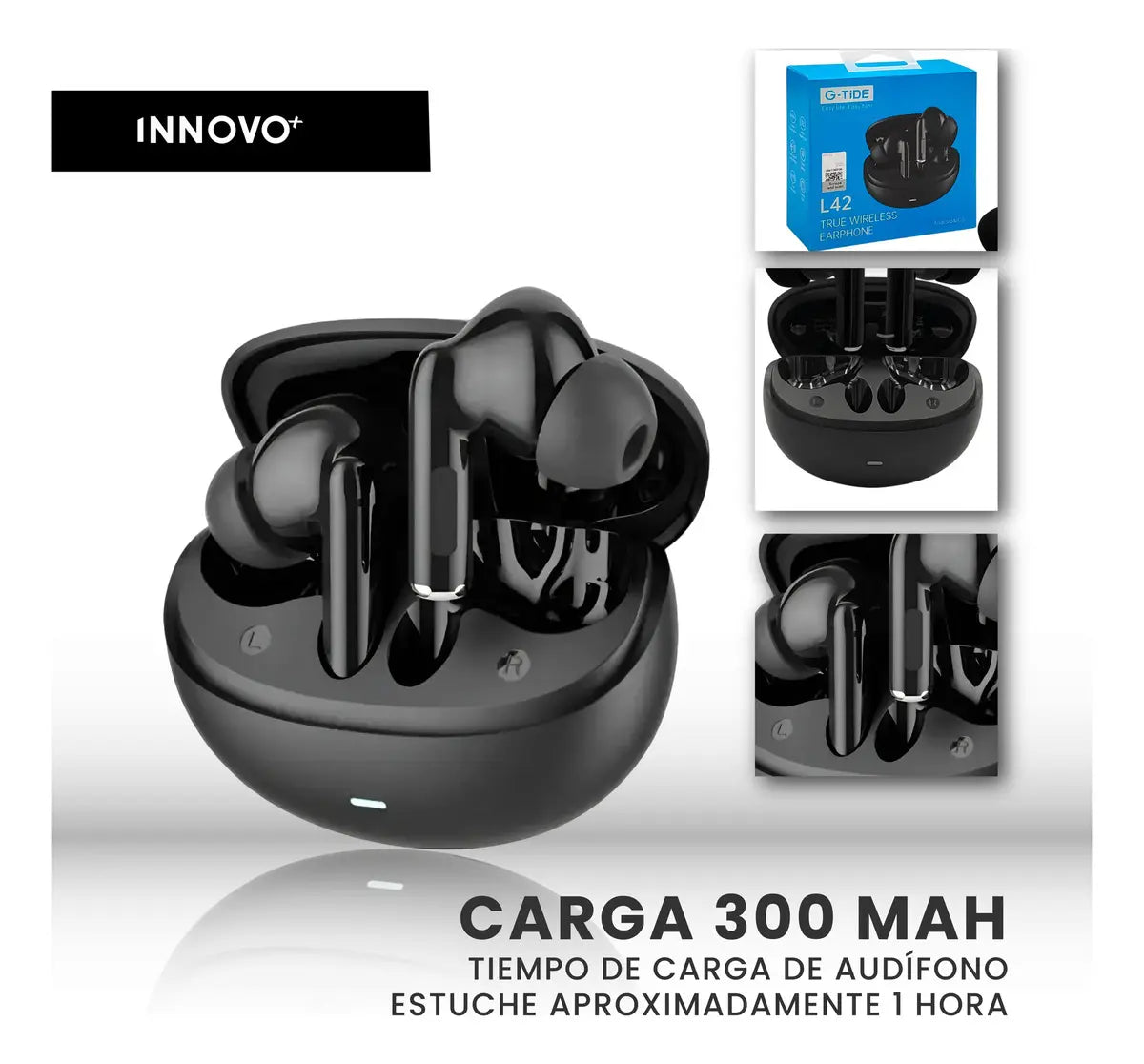 Audífonos G-Tide L42 TWS: Cancelación de Ruido ANC, Bluetooth 5.3 de Largo Alcance y Sonido HD Pro - Vista 5