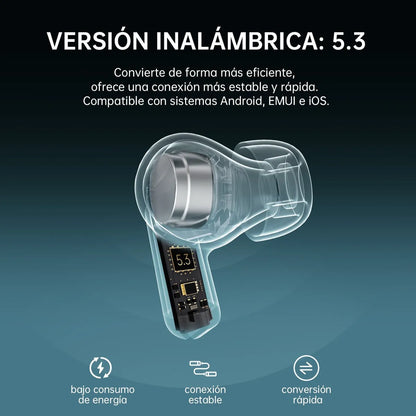 Audífonos G-Tide L42 TWS: Cancelación de Ruido ANC, Bluetooth 5.3 de Largo Alcance  y Sonido HD Pro