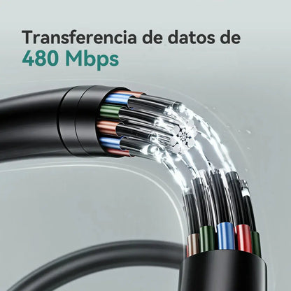Cable G-Tide Vida Colorida 4 en 1: Carga Ultra Rápida 65W, USB-A/C a Lightning/C (1.5 Metros) para Laptop - Vista 2