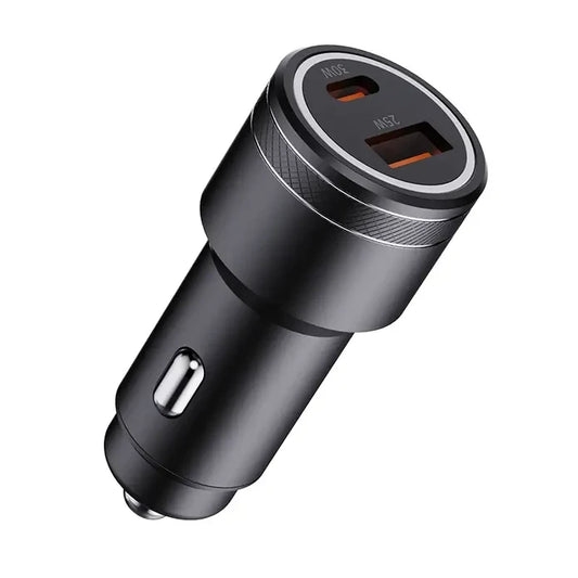 Cargador de Carro coche Doble Puerto USB + tipo C 30W carga rapida con Cable Tipo C a Tipo C
