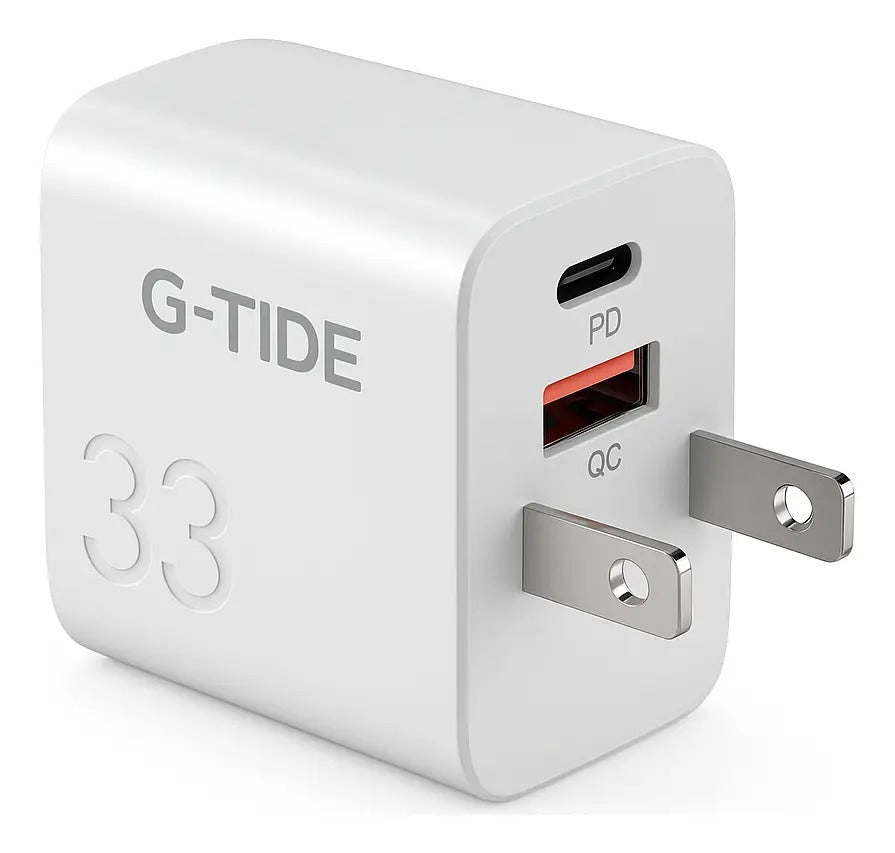 Cargador Cubo Turbo G033 33W G-Tide Doble Puerto (tibo C- USB) Carga Rápida