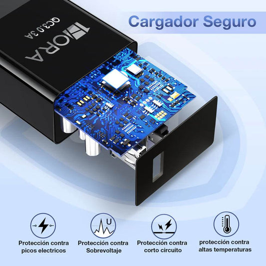 Cargador completo Tipo C 18W | GAR092 - 1HORA - INOTEK s.a.s