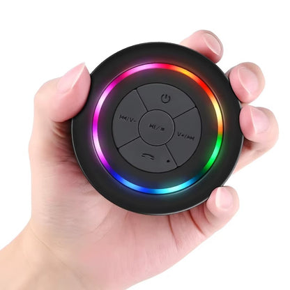 Mini Parlante para Ducha BTS07 | Bluetooth 5.0 + Micrófono, (5W) | Compacto (5.5cm)