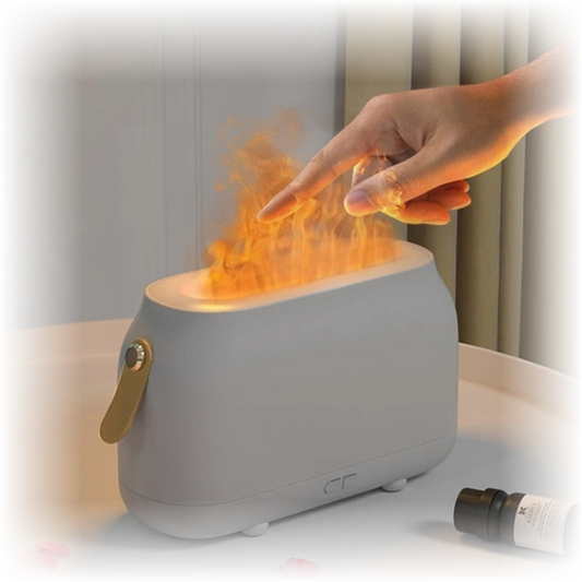 Humidificador y difusor de aromas con efecto de llama realista