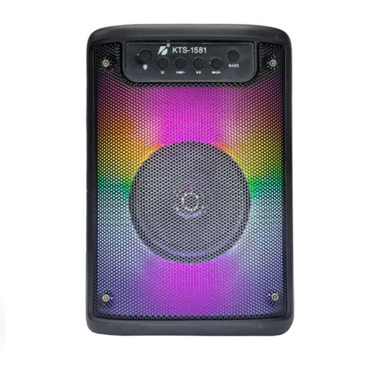 Parlante KTS-1581 Bluetooth 10W | USB/SD/FM/AUX + Entrada Micrófono - Ideal para Karaoke y Fiestas - (22cm)