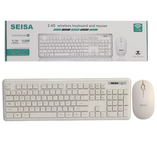⌨️🖱️ Combo Inalámbrico SEISA ND-K07 – Elegancia, Comodidad y Libertad de Movimiento 🤍