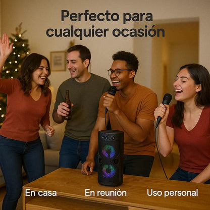 Parlante Portátil Bluetooth Inotek Ino Pulse 100 con Micrófono y Luces LED