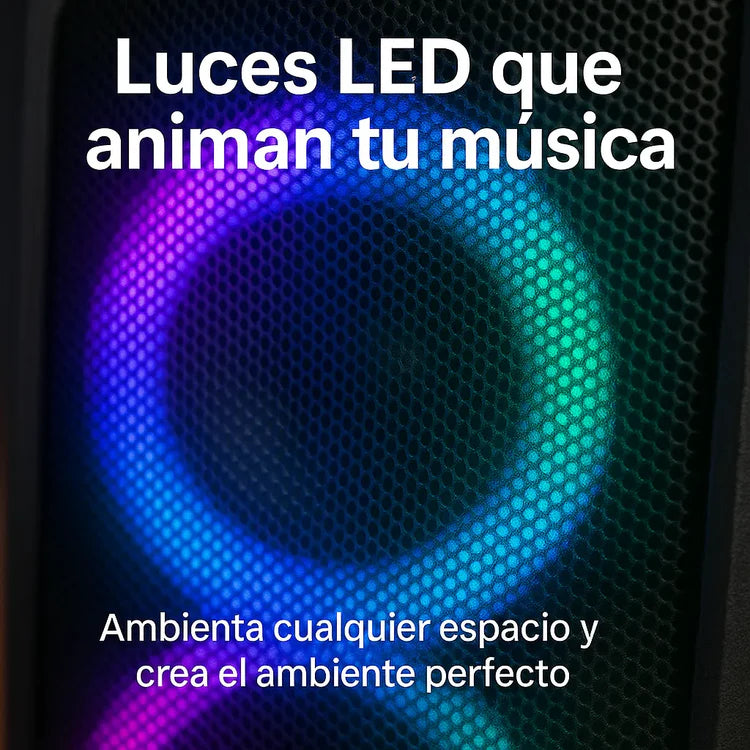 Parlante Portátil Bluetooth Inotek Ino Pulse 100 con Micrófono y Luces LED