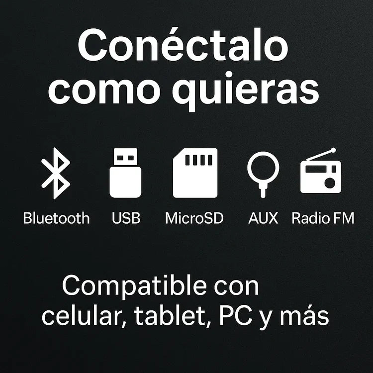Parlante Portátil Bluetooth Inotek Ino Pulse 100 con Micrófono y Luces LED
