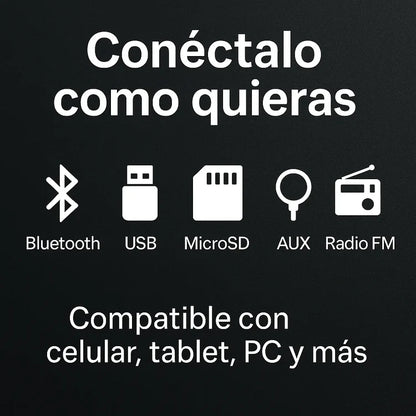 Parlante Portátil Bluetooth Inotek Ino Pulse 100 con Micrófono y Luces LED