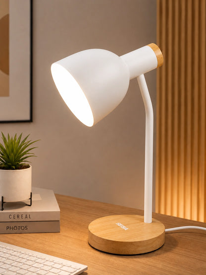 Lámpara de Escritorio Moderna LED-Y9872 | Base de Madera (Incluye Bombillo)