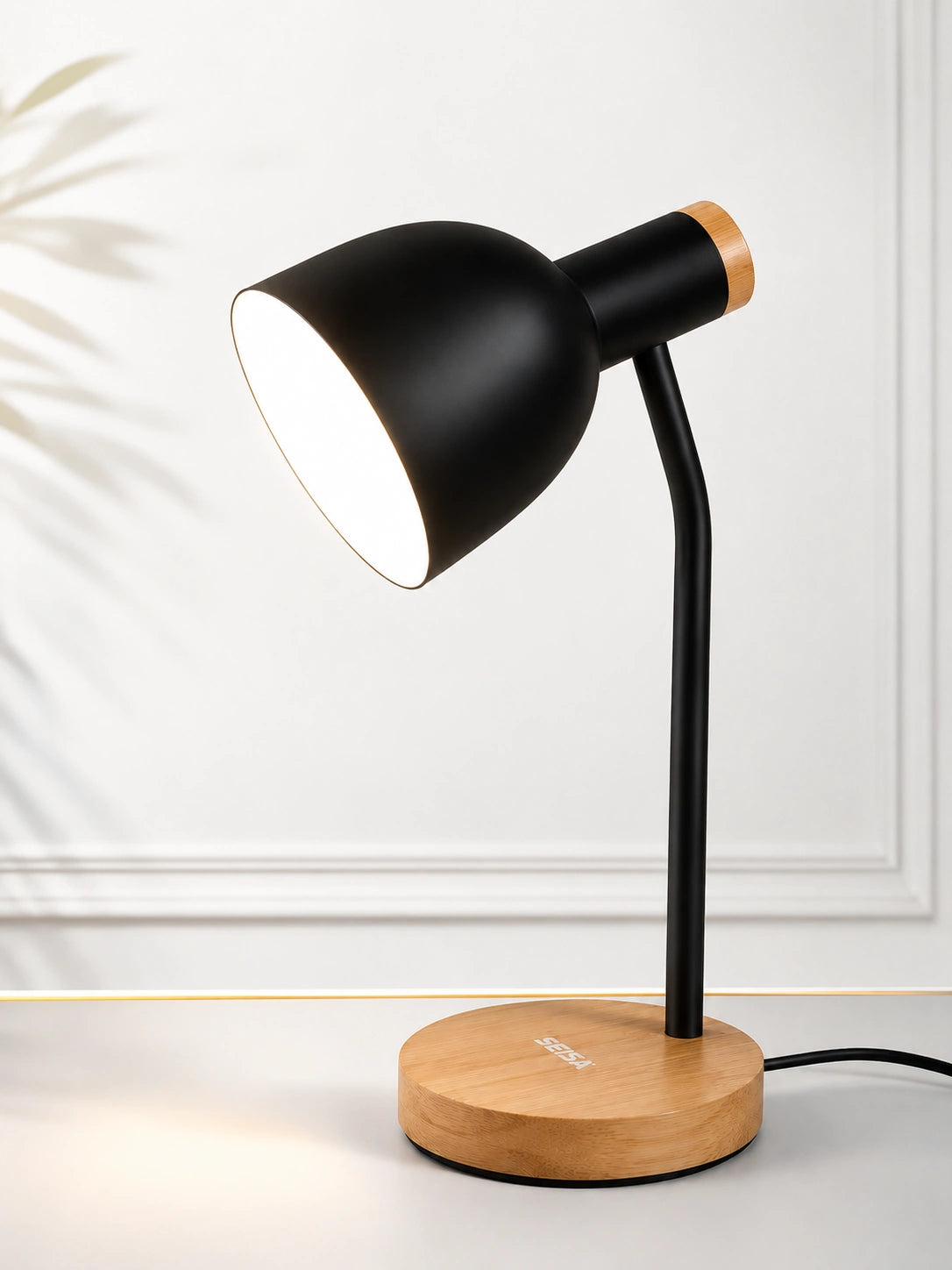 Lámpara de Escritorio Moderna LED-Y9872 | Base de Madera (Incluye Bombillo)