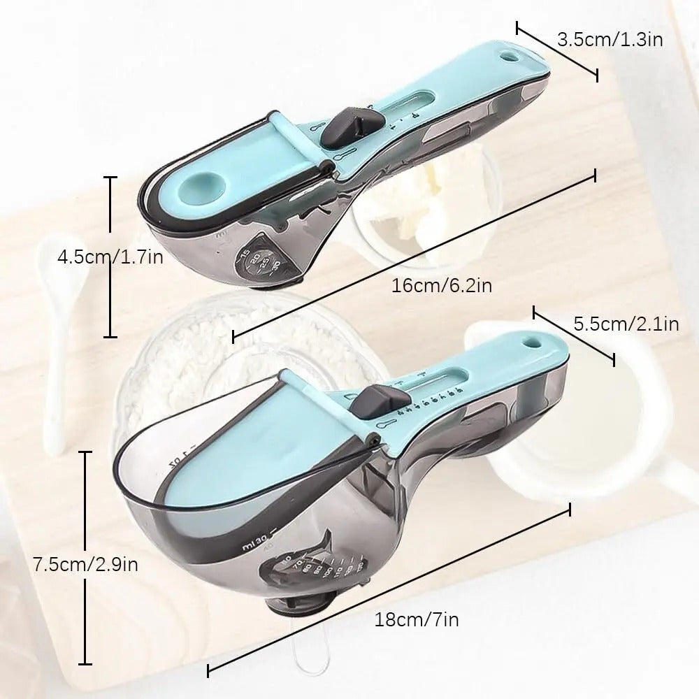Cucharas Medidoras Ajustables x2 para Cocina | Medición Precisa