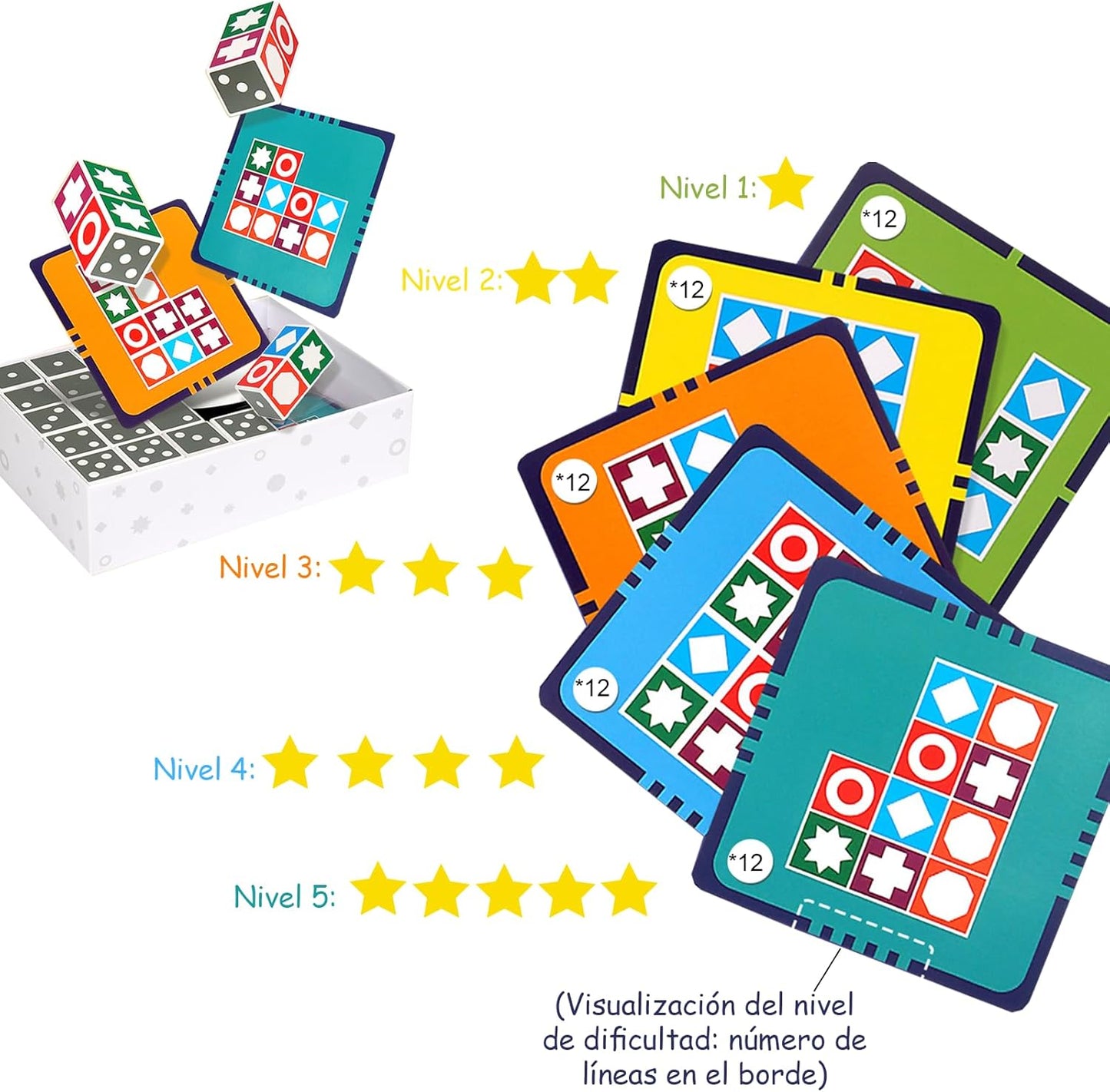 Juego de mesa Matching Talent - Lógica Espacial y Divertido Rompecabezas Educativo