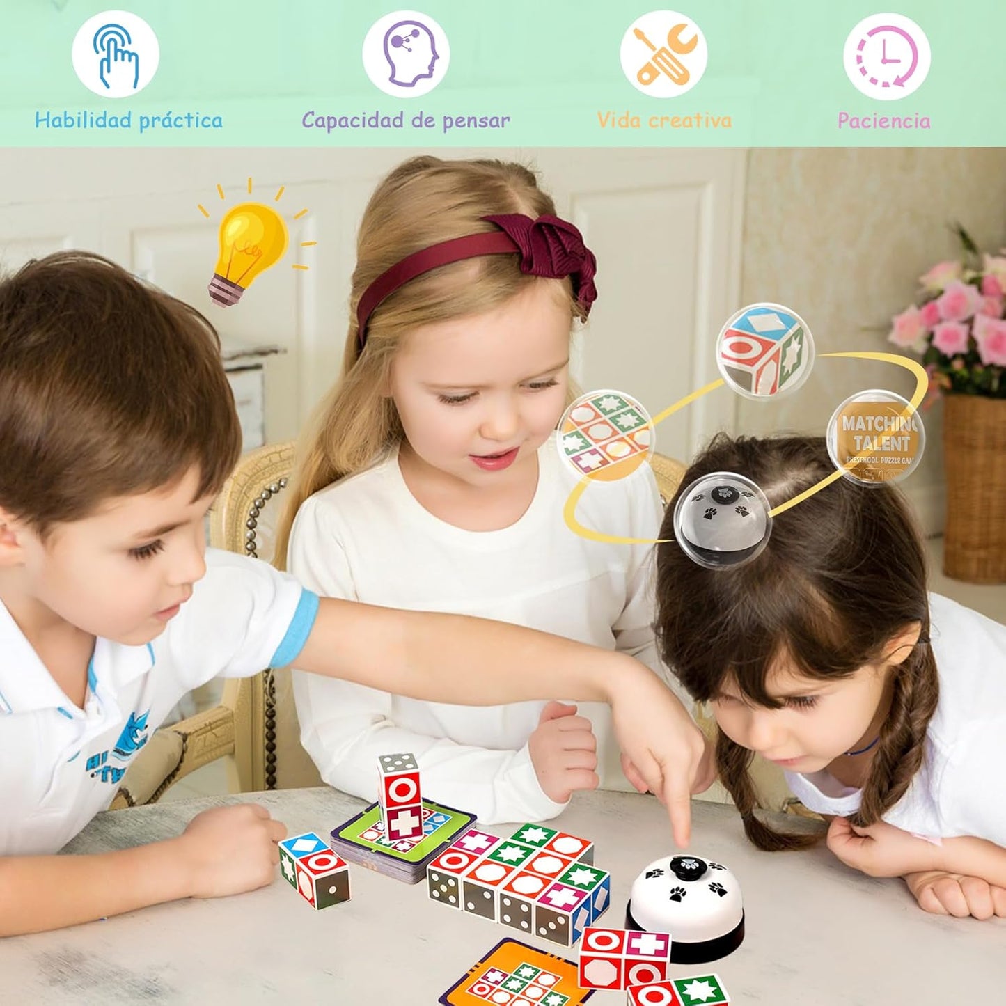 Juego de mesa Matching Talent - Lógica Espacial y Divertido Rompecabezas Educativo