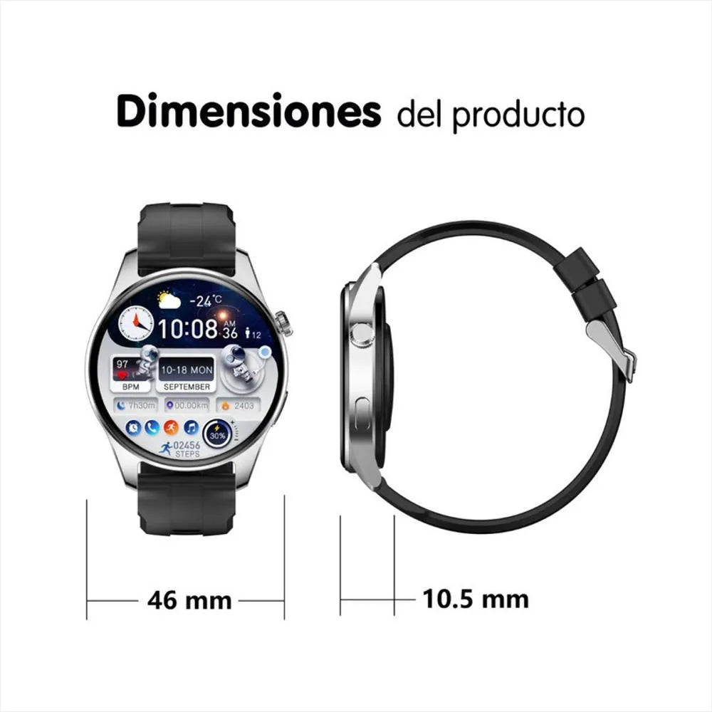 Smartwatch Mobulaa H4 Pro | Reloj Inteligente AMOLED Circular con Llamadas Bluetooth