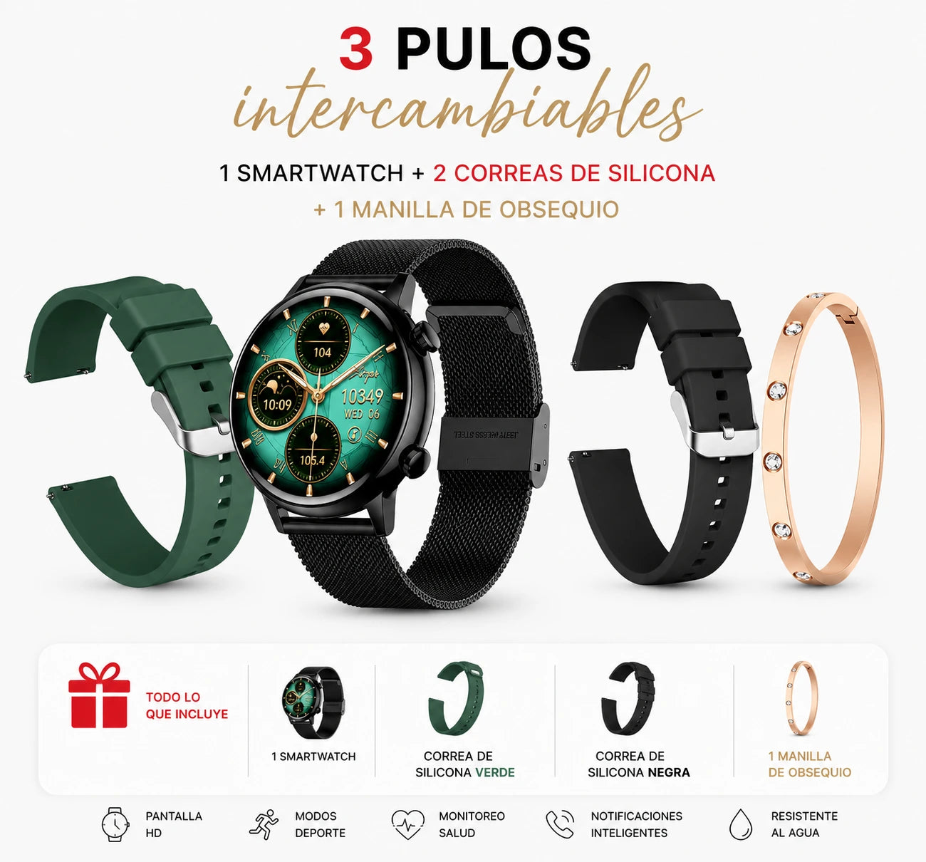 Smartwatch G-Tide Romance | Reloj Inteligente para Mujer, Pantalla AMOLED y Llamadas + PULSERA - Vista 11