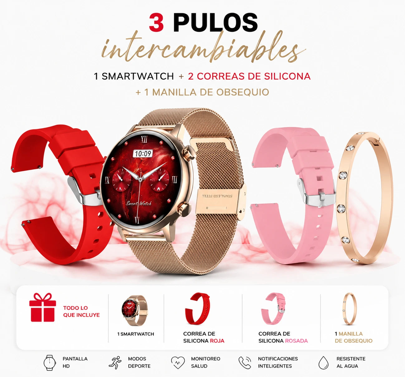 Smartwatch G-Tide Romance | Reloj Inteligente para Mujer, Pantalla AMOLED y Llamadas + PULSERA - Vista 10