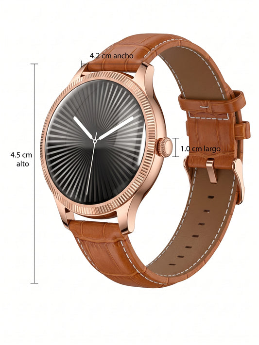 Smartwatch AMOR 2 | Reloj Inteligente AMOLED, Llamadas Bluetooth y Diseño Dorado Premium con 2 Correas