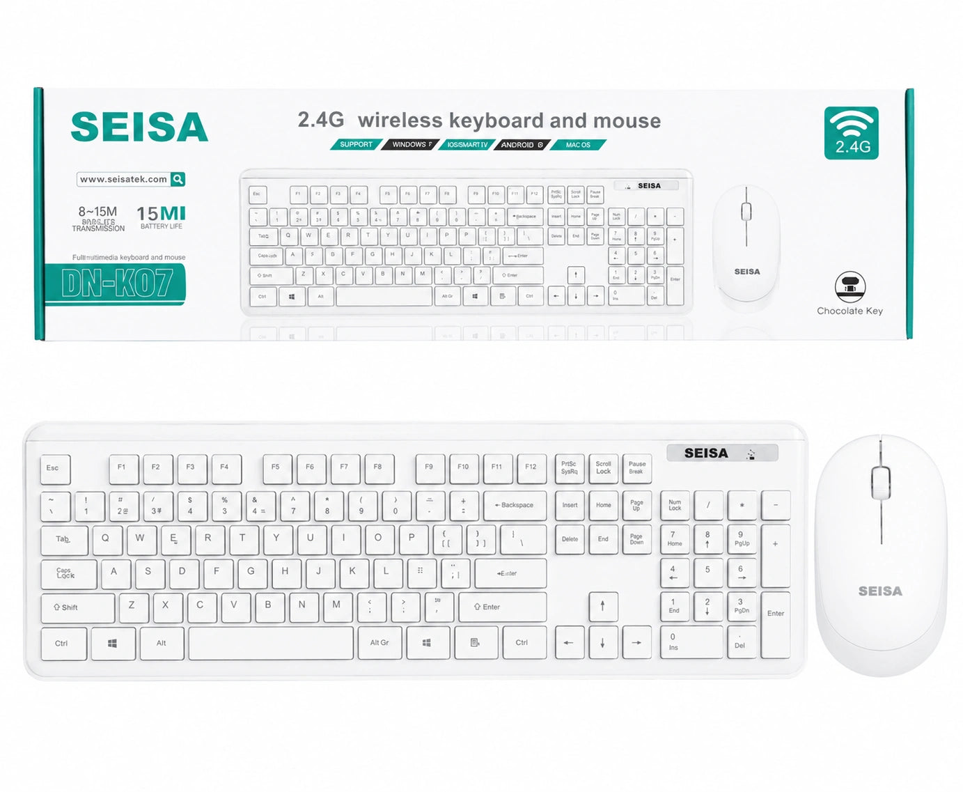 Combo Mouse y Teclado Inalámbrico SEISA ND-K07 - Vista 2