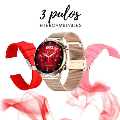 Smartwatch G-Tide Romance | Reloj Inteligente para Mujer, Pantalla AMOLED y Llamadas + PULSERA