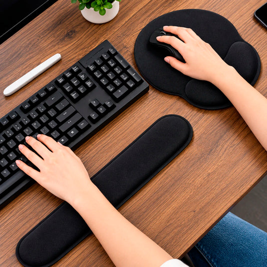 Kit Ergonómico Mouse Pad + Reposamuñecas para Teclado – 2 Piezas